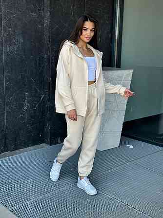 Флисовый женский спортивный костюм Молочный 46/48 Харьков
