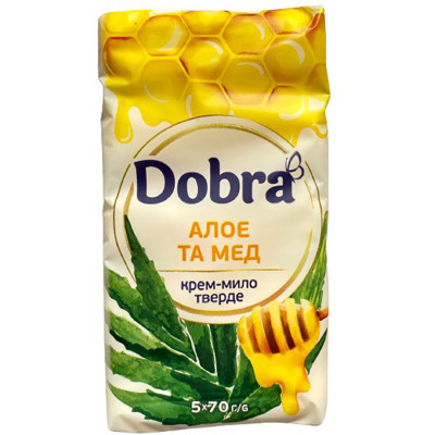Тверде мило Dobra Алое та мед 5 х 70 г (4820195509180) Вінниця - фото 1
