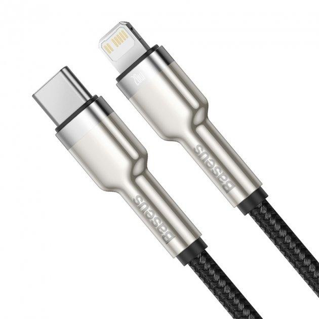 Кабель Baseus Cafule Series Metal Data Cable Type-C to iP PD 20W 2m Black Київ - фото 6