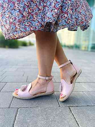 M.KRAFT Босоніжки жіночі пудрові M.KRAFT 0532 косичка літні з натуральної шкіри / Літнє взуття Коломыя