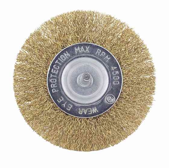 Щітка дротяна дископодібна Ø100мм хвостовик Ø6мм (латунированная) SIGMA (9013101) Рівне