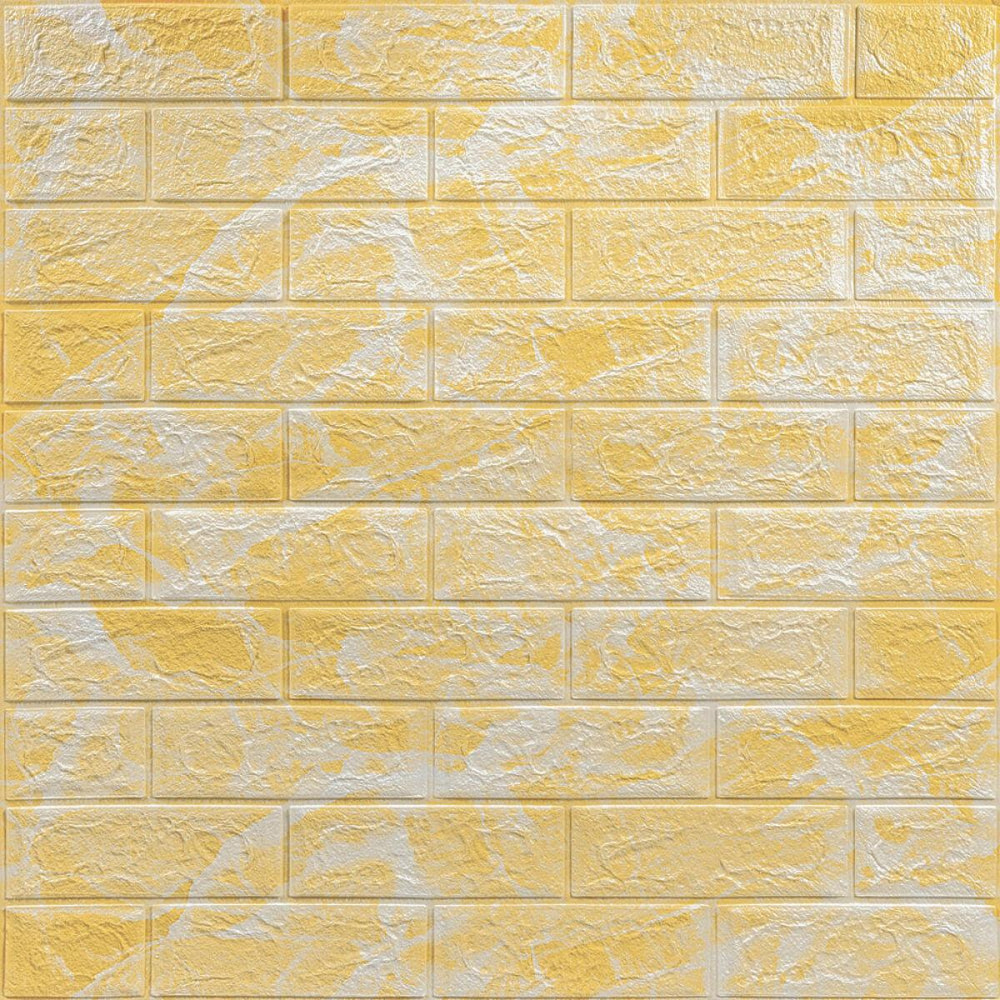 Декоративна самоклеюча панель Мармур жовтий Київ - фото 1