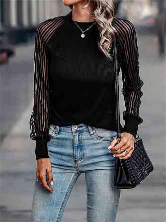 Жіноча кофта з прозорим рукавом 46 чорний Київ