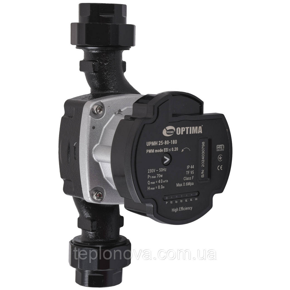 Насос циркуляційний енергоощадний Optima PRIME UPMH 25-80AUTO 180 мм + гайки Чернівці - фото 1