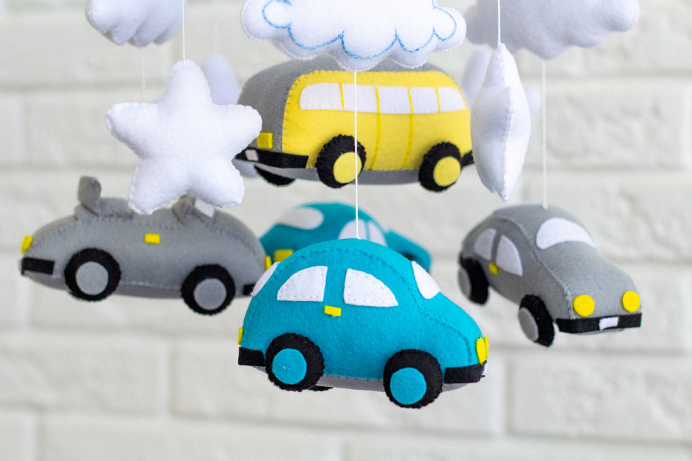 Музичний мобіль WoollyFox «Машинки» для хлопчика з 35 мелодіями Київ - фото 1