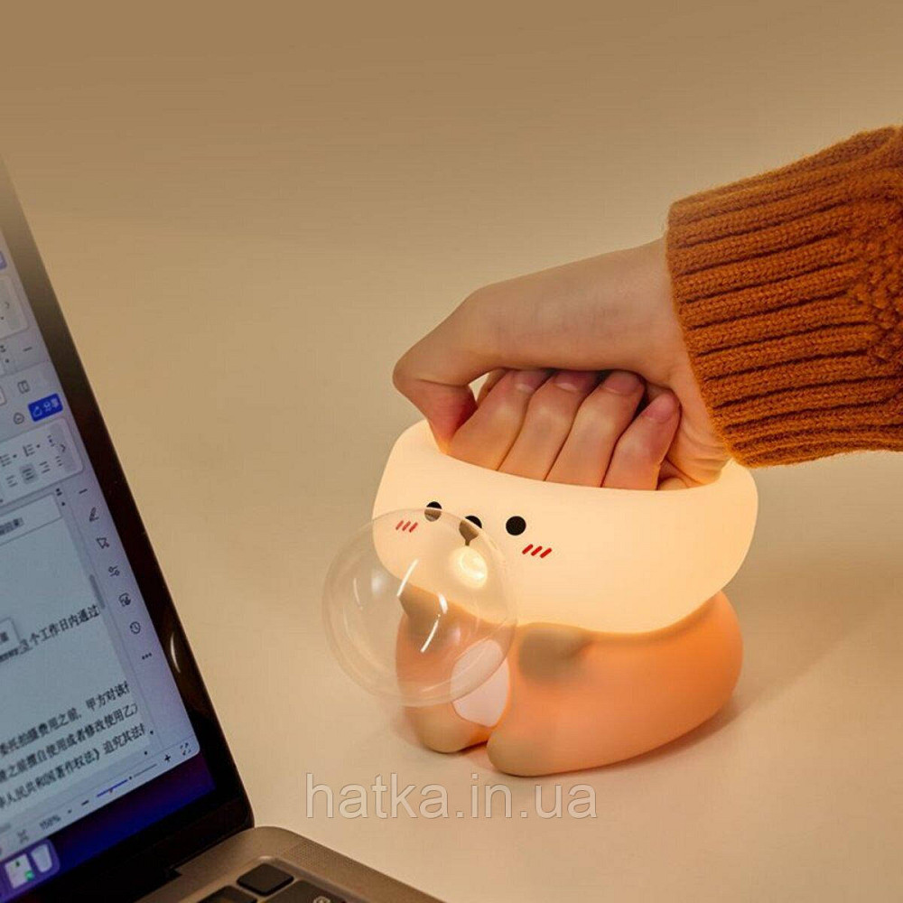 Нічник дитячий силіконовий сенсорний Видра VALESO A066 для спальні акумуляторний Київ - фото 4