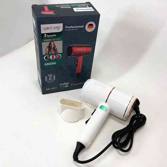 Женский мощный фен для укладки волос Rainberg, Фен с регулятором мощности и температуры QL-77 Львов