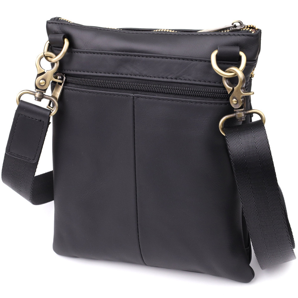 Повседневная мужская сумка из натуральной кожи Vintage 23037 Черный Киев - изображение 2