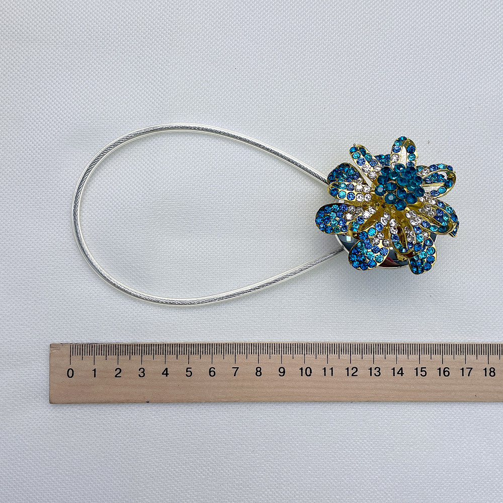 Магніти для штор та гардин "Flowers" набір 2 шт Бірюзовий з золотистим (81-200) Київ - фото 7