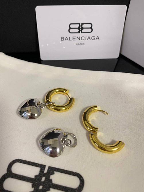 Balenciaga сережки посріблення / позолота 18 К Одеса - фото 1