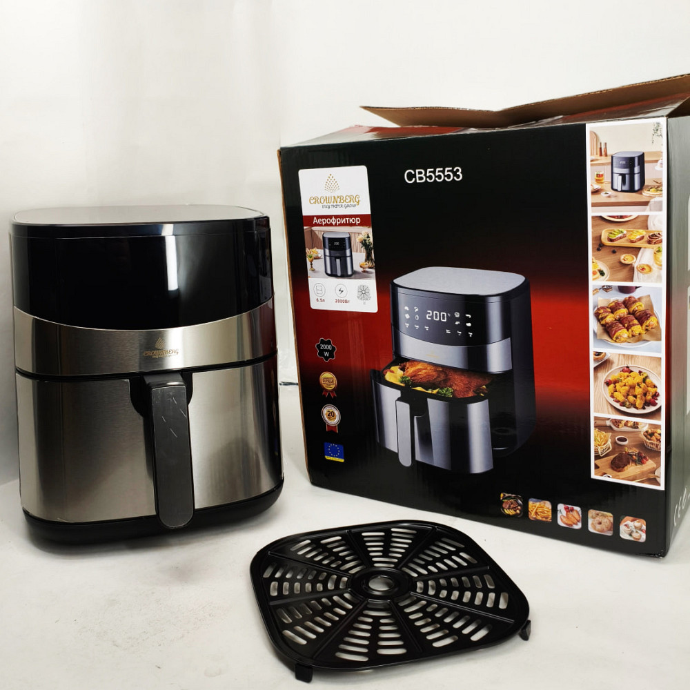 Фритюрница без масла и жира Crownberg CB-5553 6.5Л 1600Вт, Мульти фритюрница, Аэрогриль для мяса QY-70 Львов - изображение 8
