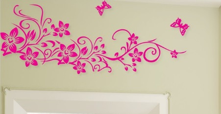 Інтер'єрна наклейка на стіну Рожевий ажур Київ - фото 3