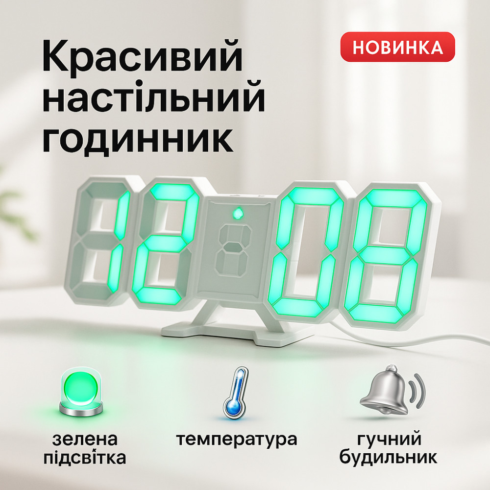 Часы со светящимся табло, Практичные электронные часы, Цифровые часы настольные Лед настольные UQ-15 Львов - изображение 13