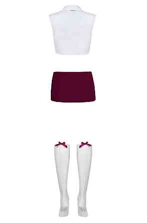 Ролевой костюм - Obsessive Student Set White/Burgundy - L/XL Sex Aura Киев
