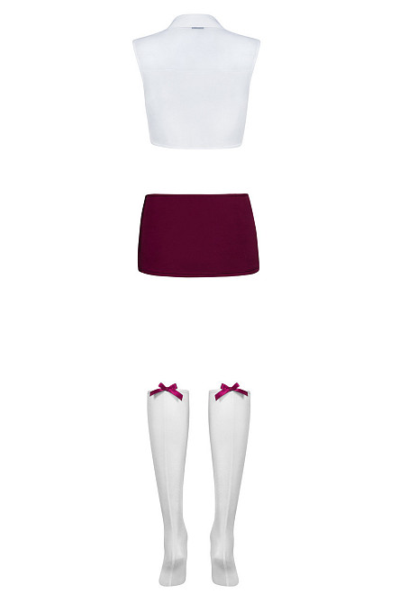 Ролевой костюм - Obsessive Student Set White/Burgundy - L/XL Sex Aura Киев - изображение 4