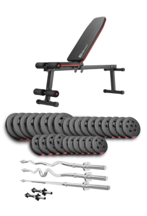 Набір Hop-Sport Premium 173кг з лавою HS-1010 Pro, штангами та гантелями Київ