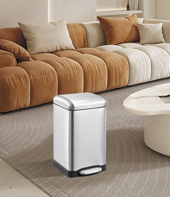 Квадратне сміттєве відро Mixxus Style-TC0106 з плавним закриванням 6 л, нержавіюча сталь Харків - фото 12