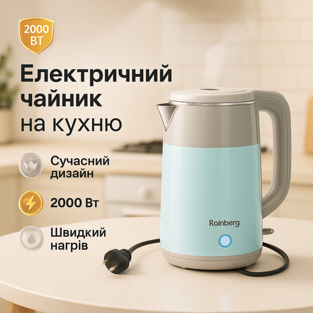 Мощный бытовой электрочайник, Электрические чайники качественные, Чайники на подставке YI-11 Львов - изображение 16