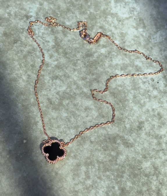 Van Cleef набір 2 предмети сережки гвоздики та браслет / чорні / рожеве золото / проба, гравіювання Одеса - фото 5