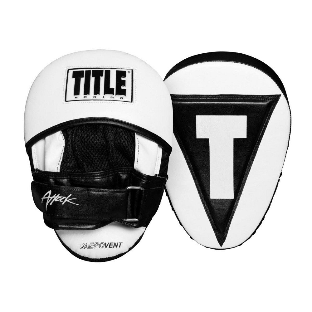 Лапи боксерські TITLE Boxing Attack “Big-T” Punch Mitts 2.0 White/Black Кам'янське - фото 1