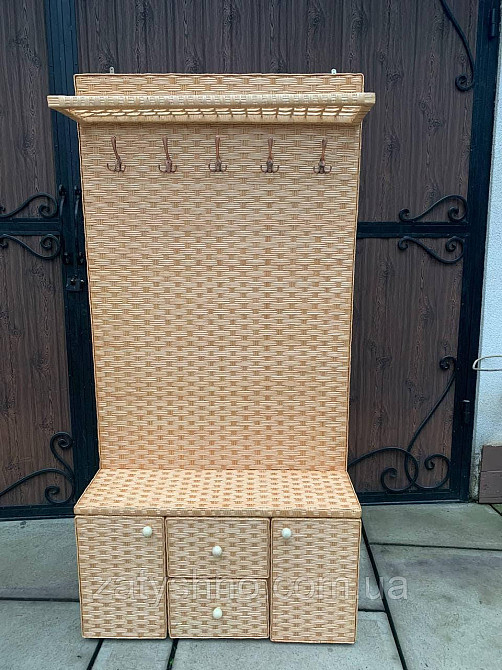 Плетная прихожая с ящиками для обуви светлого цвета Киев - изображение 2