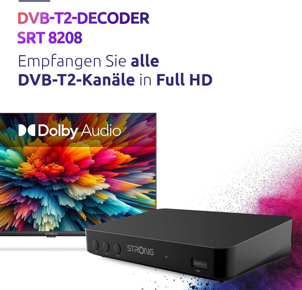 Ресивер STRONG SRT8208 DVB-T2 з записом HEVC265 HDMI USB Dolby Digital чорний Київ - фото 3