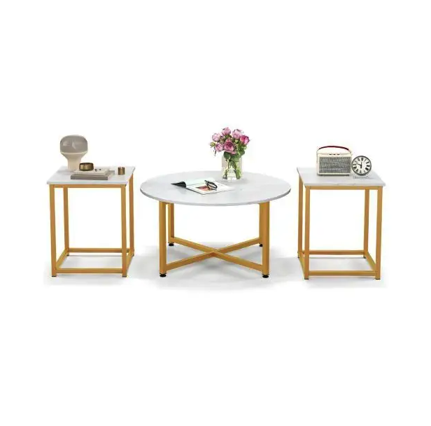 Комплект журнальних столиків Costway Lumen 3 штуки Київ - фото 2