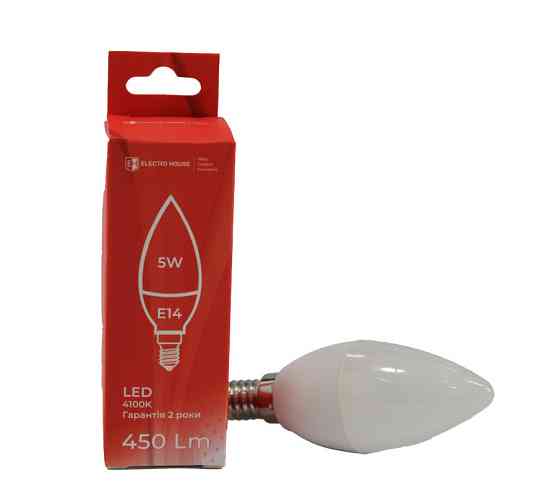 LED лампа С37   5Вт  E14   4100К 450 Лм  165-265 В Дніпро