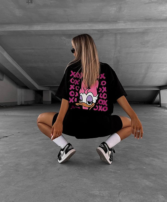 Жіночий костюм футболка з велосипедками Чорний 42/44 Харків - фото 1