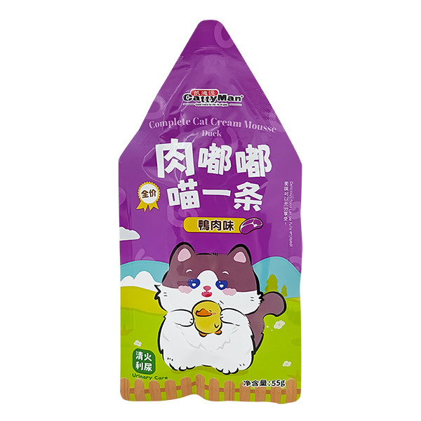 Cattyman Cream Mousse Duck КЭТТИМЕН УТКА мусс полнорационный беззерновой влажный корм для котов и котят, пауч 55г Киев - изображение 1