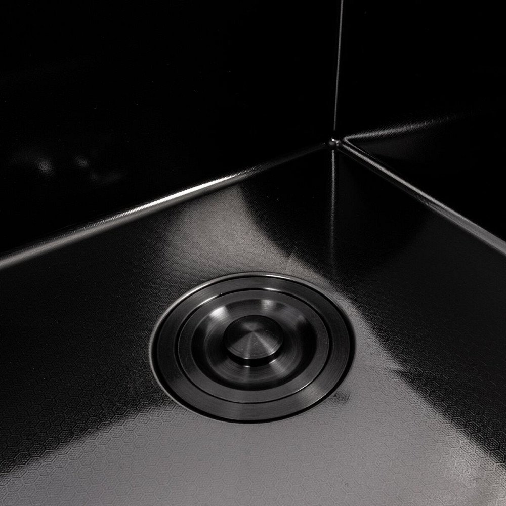 Мийка кухонна нержавіюча сталь PVD чорна для кухні VALESO CM 65*50 R DÉCOR Handmade 3.0/0.8 Коломия - фото 10