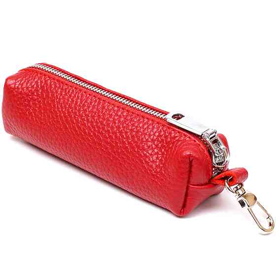 Шкіряна жіноча ключниця Shvigel 16537 Червоний Київ