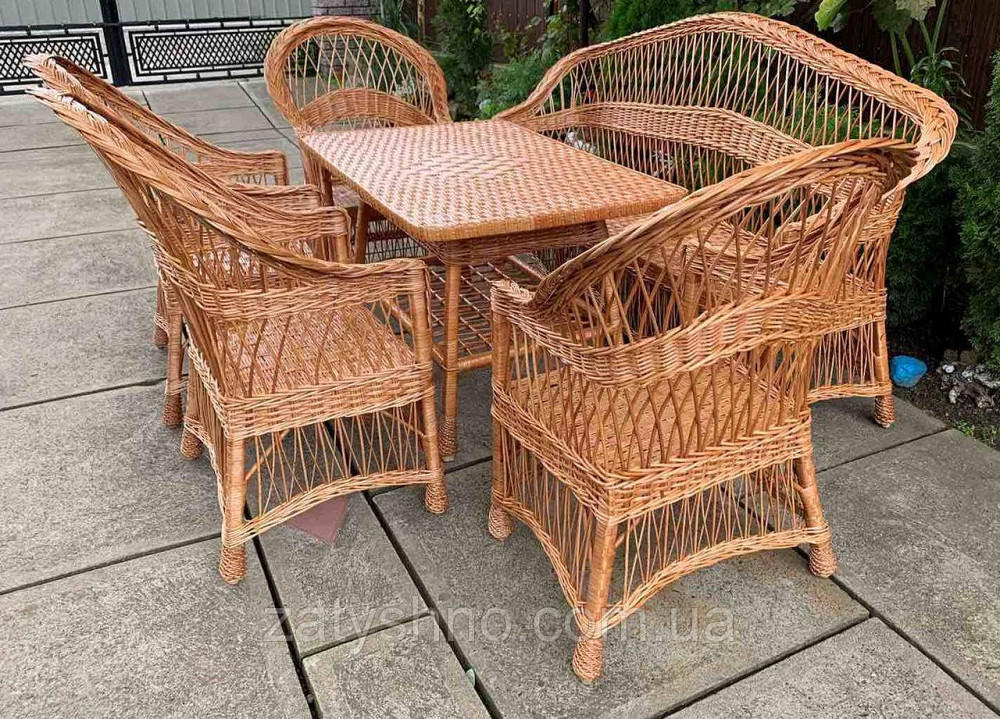 Набор плетеной мебели из лозы с диваном Киев - изображение 5