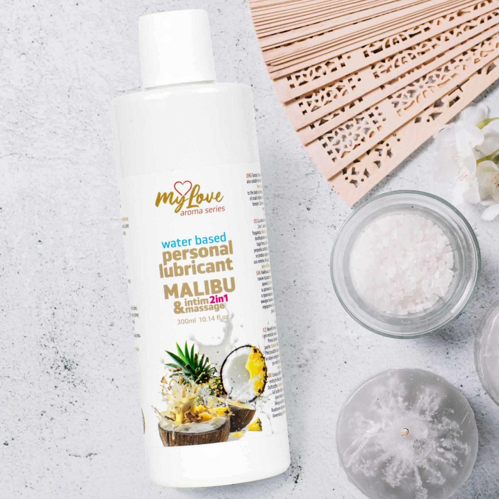2в1 лубрикант та масажний гель - MyLove Aroma Series Intim&Massage Malibu, 300 мл Sex Aura Київ - фото 3