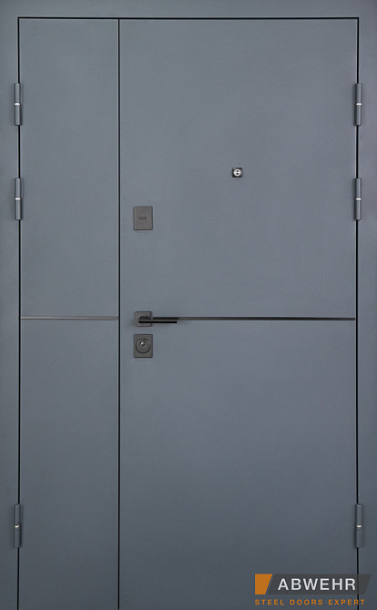 Входная дверь Abwehr Defender Solid 0/RAL 7021Т + Уличная пленка Антрацит 1200*2050 мм Уличная входная дверь Киев - изображение 1