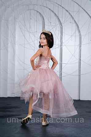 Дитяча сукня видовжене ззаду Синя 122-134 Кривий Ріг