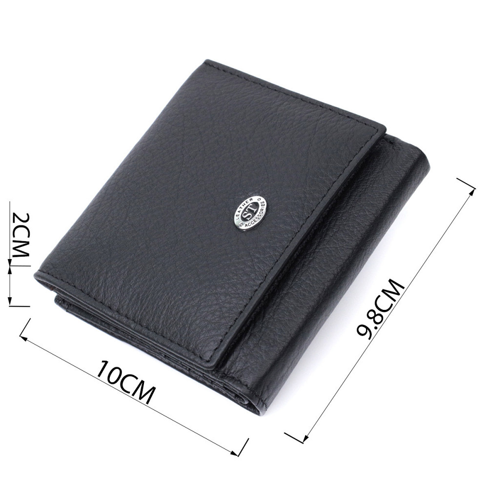 Гарний гаманець для жінок із натуральної шкіри ST Leather 22709 Чорний Київ - фото 9