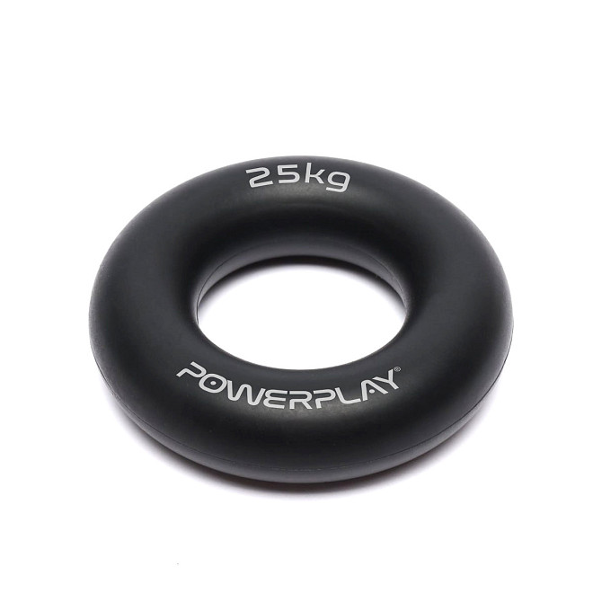 Еспандер кистьовий силіконовий PowerPlay PP-4324 Hand Grip Ring Hard 25 кг. Чорний Каменское - изображение 2