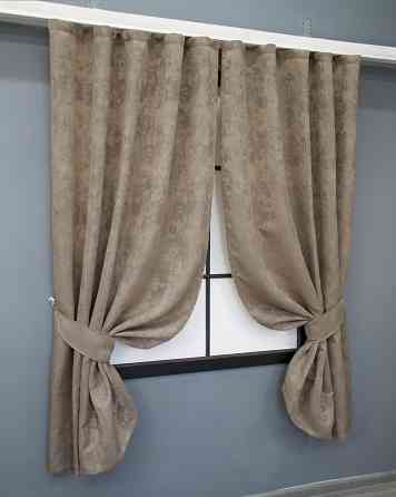 Комплект коротких штор VR-Textil Жаккард Sultan XO № 1680ш Темно-бежевый 130х170 см 2 шт (35-0329) Киев