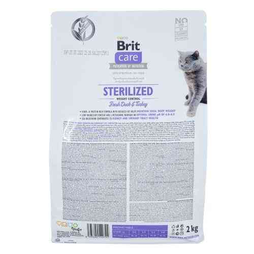 Корм сухой Brit Care Cat Grain Free Sterilized Weight Control для стерилизованных кошек с избыточным весом утка и индейка 2 Киев
