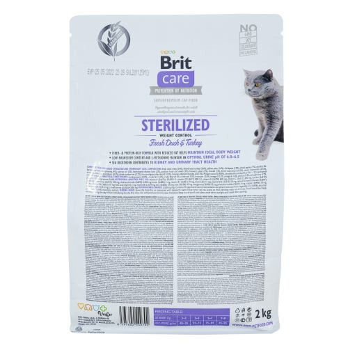 Корм сухий Brit Care Cat Grain Free Sterilized Weight Control для стерилізованих котів з надмірною вагою качка та індичка 2 Київ - фото 3