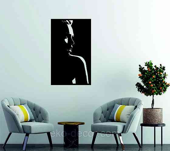 Декоративное настенное Панно «Девушка» Декор на стену 70*42 см, Черный Киев