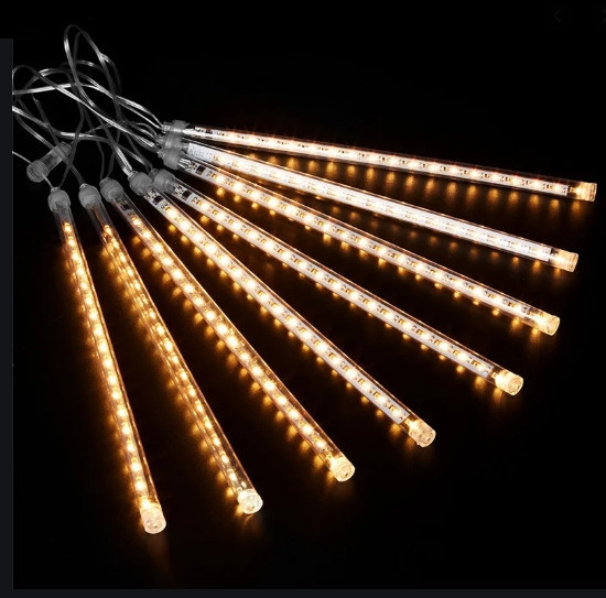 Гирлянда светодиодные сосульки 8 шт 50 см (прозрачный шнур) Золотая Винница - изображение 1