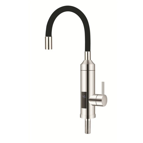 Кран-водонагреватель Zerix ELW35-EF-BLACK 3,3kW нержавейка с индикатором температуры и силиконовым изливом Черновцы