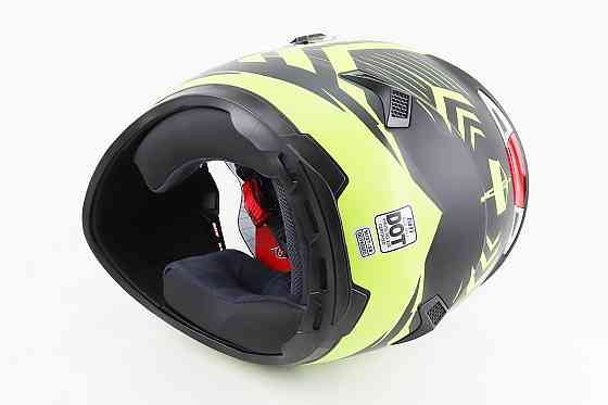 Шолом інтеграл, закритий (сертифікація DOT)+відкидні окуляри BLD-М61 M (57-58см), ЧОРНО-ЖОВТИЙ (флуоресцентний) Київ