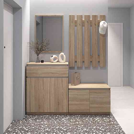 Прихожая VAYS, комплект в прихожую №2 Дуб Сонома-Белые планки Львов