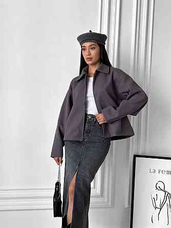 Женский теплый базовый оверсайз жакет на молнии из кашемира Одесса