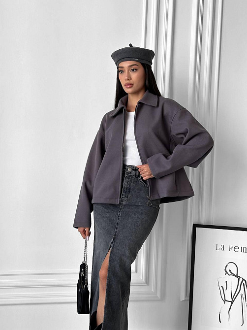 Женский теплый базовый оверсайз жакет на молнии из кашемира Одесса - изображение 4