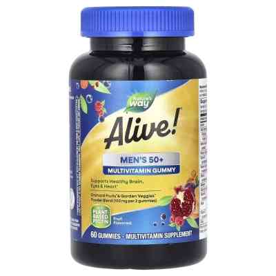 Мультивітамін Nature&apos;s Way Мультивітаміни для чоловіків 50+, смак фруктів Alive! Men&apos;s 50+ Mult (NWY-15902) Вінниця