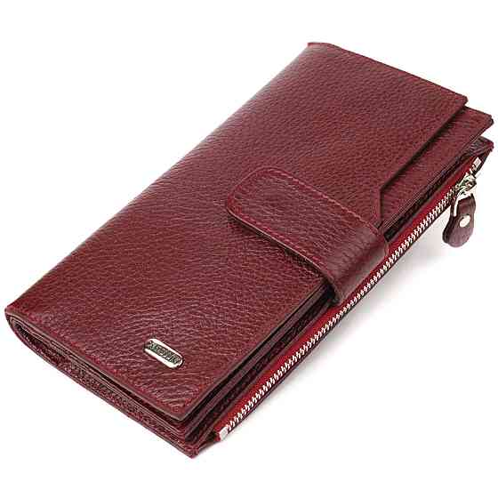 Вертикальный кошелек для женщин из натуральной кожи CANPELLINI 21645 Бордовый Киев